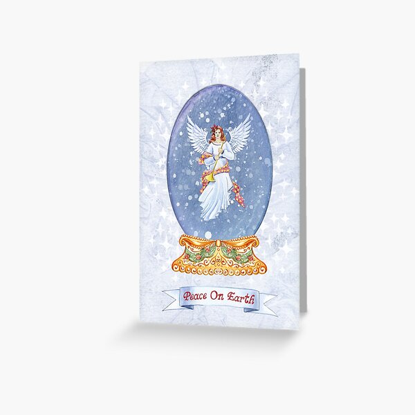 Snow Globe Angel Greeting Card