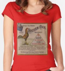 Chicken Cock Whiskey Famous Old Brand - bootleggers Women's Fitted Scoop T-Shirt