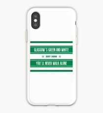 Celtic FC 'Glasgow's Green and White - You'll Never Walk Alone est 1888' - Wall Tapestry, Phone Case and Home Decor iPhone Case