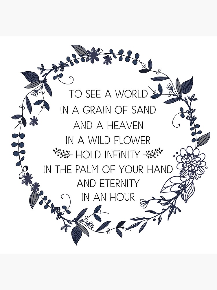 Carte De Vœux Citation Inspirante Voir Un Monde Dans Un Grain De Sable Et Un Paradis Dans Une Fleur Sauvage Maintenez L Infini Dans La Paume De Votre Main Et L Eternite