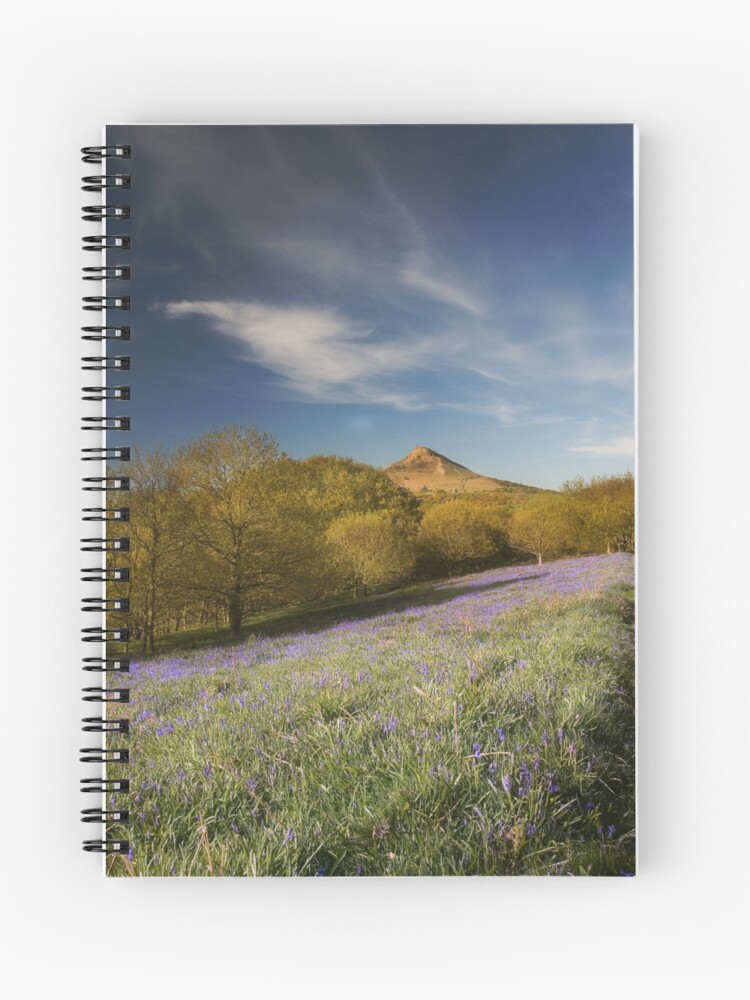 Spiral Notebook, The Bluebells at Roseberry Topping designed and sold by james  thow