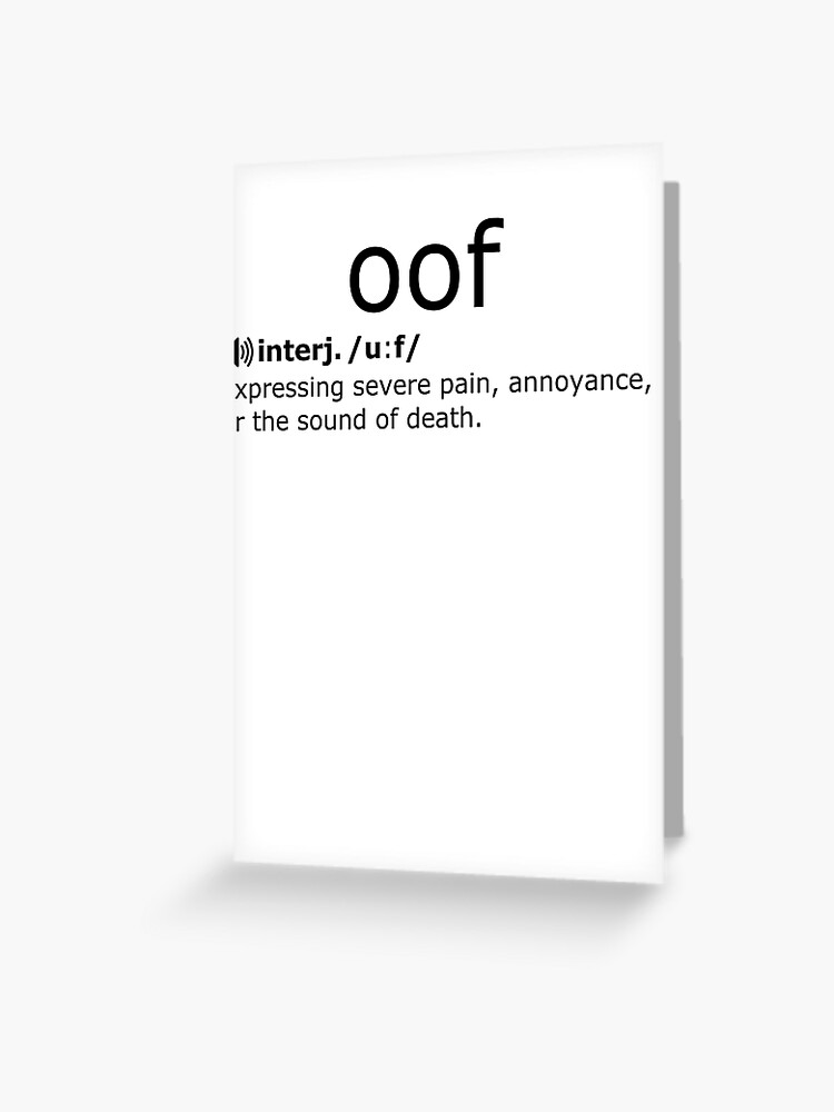 Roblox Death Sound Greeting Card By Hangloosedraft Redbubble - roblox oof greeting card