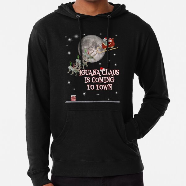 Christmas Iguana T-shirt Funny Iguana Claus Holiday Gift Lightweight Hoodie