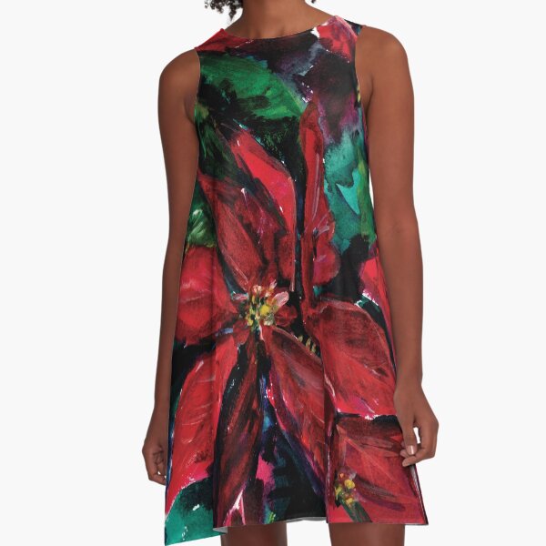 Christmas Flower A-Line Dress