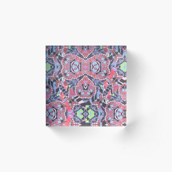 Pencil Print Diagonals Fall Into Winter Design Collection by Green Bee Mee Acrylic Block