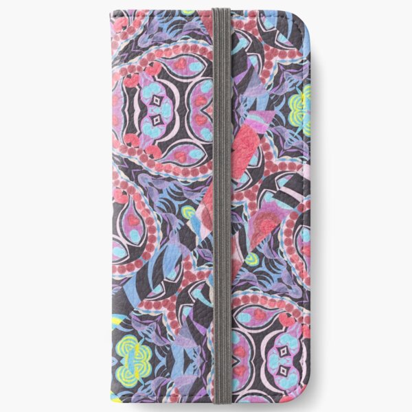 Pencil Print Diagonals Fall Into Winter Design Collection by Green Bee Mee iPhone Wallet