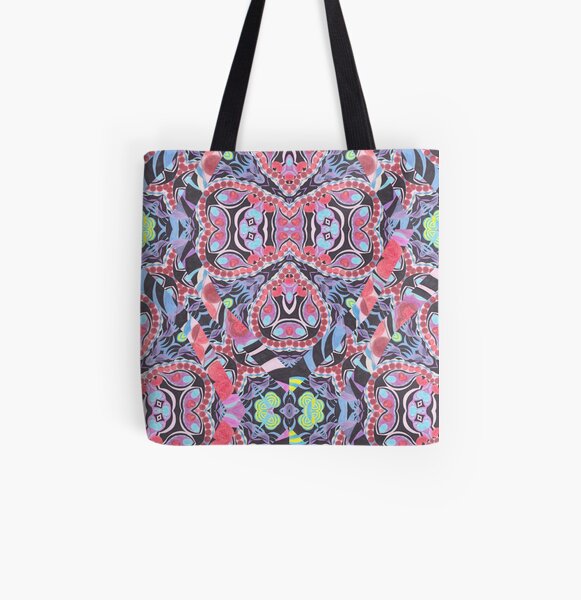Pencil Print Diagonals Fall Into Winter Design Collection by Green Bee Mee All Over Print Tote Bag