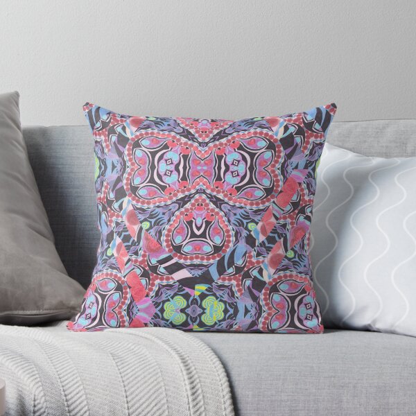 Pencil Print Diagonals Fall Into Winter Design Collection by Green Bee Mee Throw Pillow