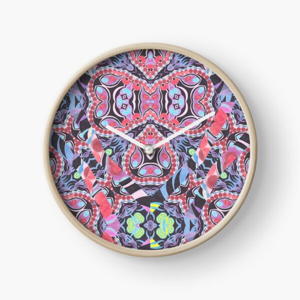 Pencil Print Diagonals Fall Into Winter Design Collection by Green Bee Mee Clock