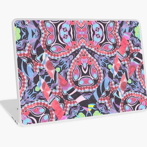 Pencil Print Diagonals Fall Into Winter Design Collection by Green Bee Mee Laptop Skin