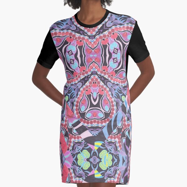 Pencil Print Diagonals Fall Into Winter Design Collection by Green Bee Mee Graphic T-Shirt Dress