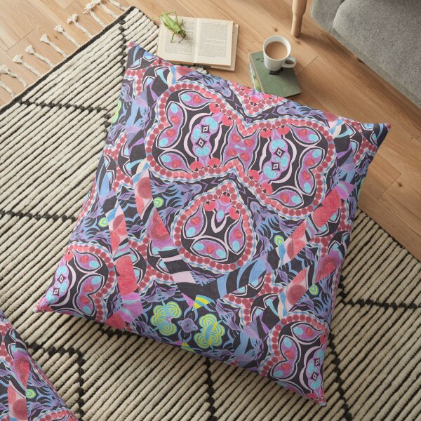 Pencil Print Diagonals Fall Into Winter Design Collection by Green Bee Mee Floor Pillow