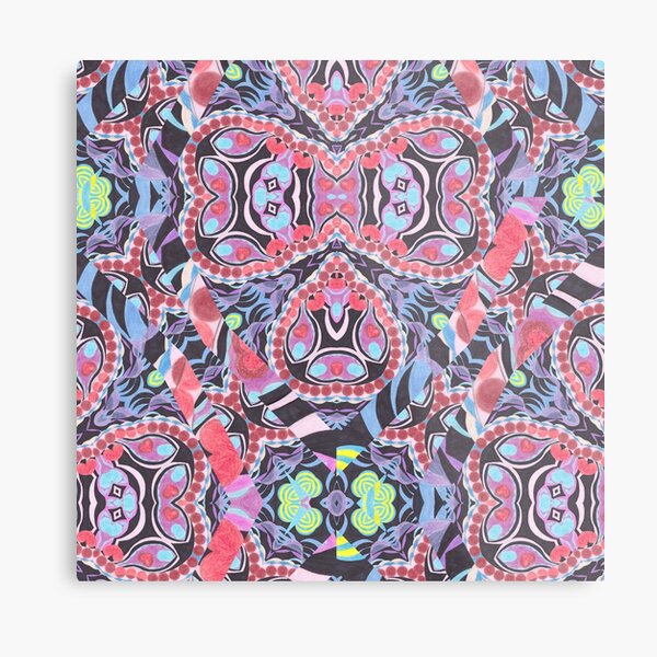 Pencil Print Diagonals Fall Into Winter Design Collection by Green Bee Mee Metal Print