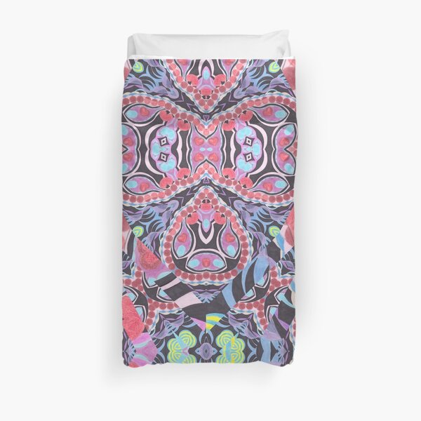 Pencil Print Diagonals Fall Into Winter Design Collection by Green Bee Mee Duvet Cover