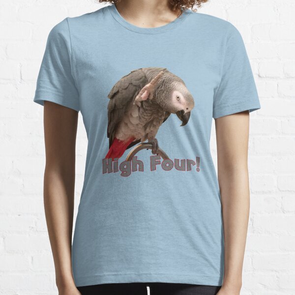 Funny African Grey Parrot Waving High Four Essential T-Shirt