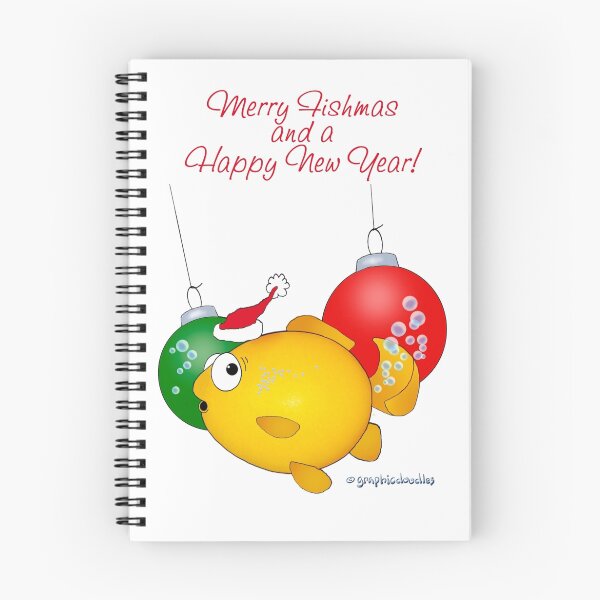 Item preview, Christmas Goldfish cartoon Merry Fishmas designed and sold by graphicdoodles.
