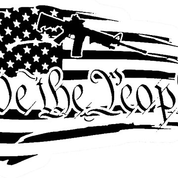 Artwork thumbnail, We The People American Distressed Tattered USA Flag 2nd Amendment by OwnTheAvenue