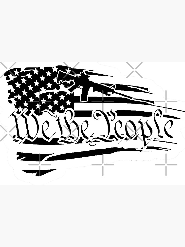 Thumbnail 3 of 3, Sticker, We The People American Distressed Tattered USA Flag 2nd Amendment designed and sold by OwnTheAvenue.
