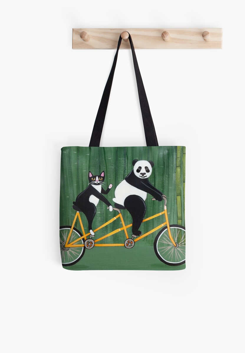 panda and cat bicycle