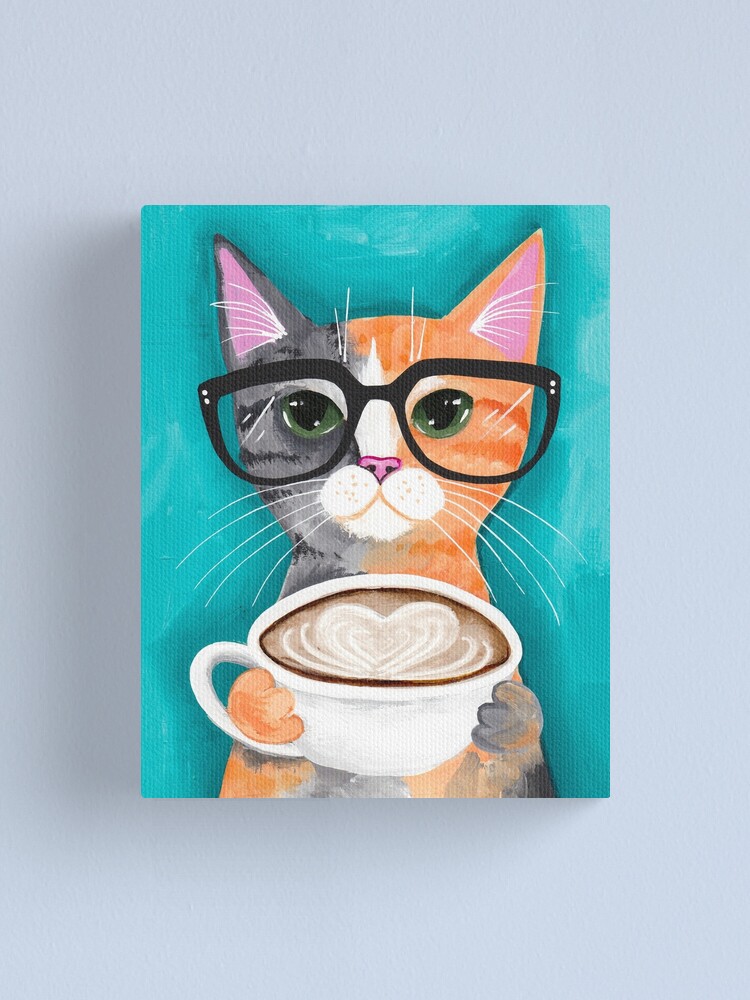 Alternate view of Kitten's Latte of Love Canvas Print