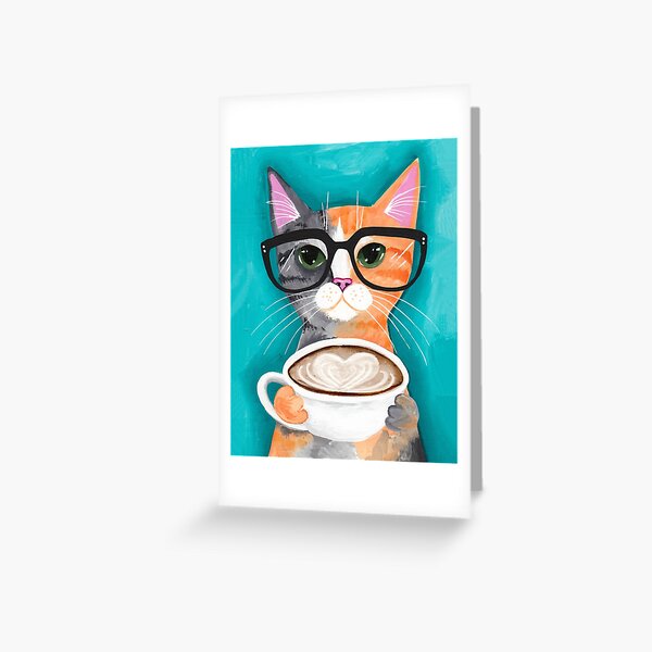 Kitten's Latte of Love Greeting Card