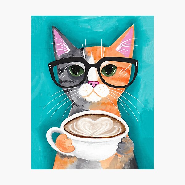 Kitten's Latte of Love Photographic Print