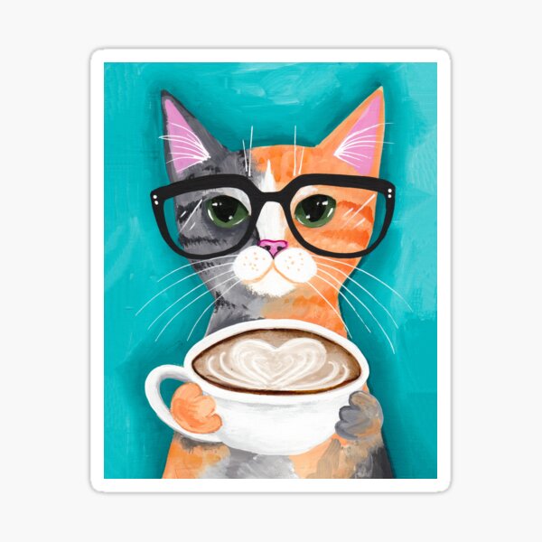 Kitten's Latte of Love Sticker