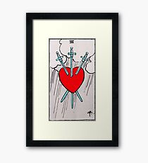 Drei von Schwertern Tarot Gerahmtes Wandbild