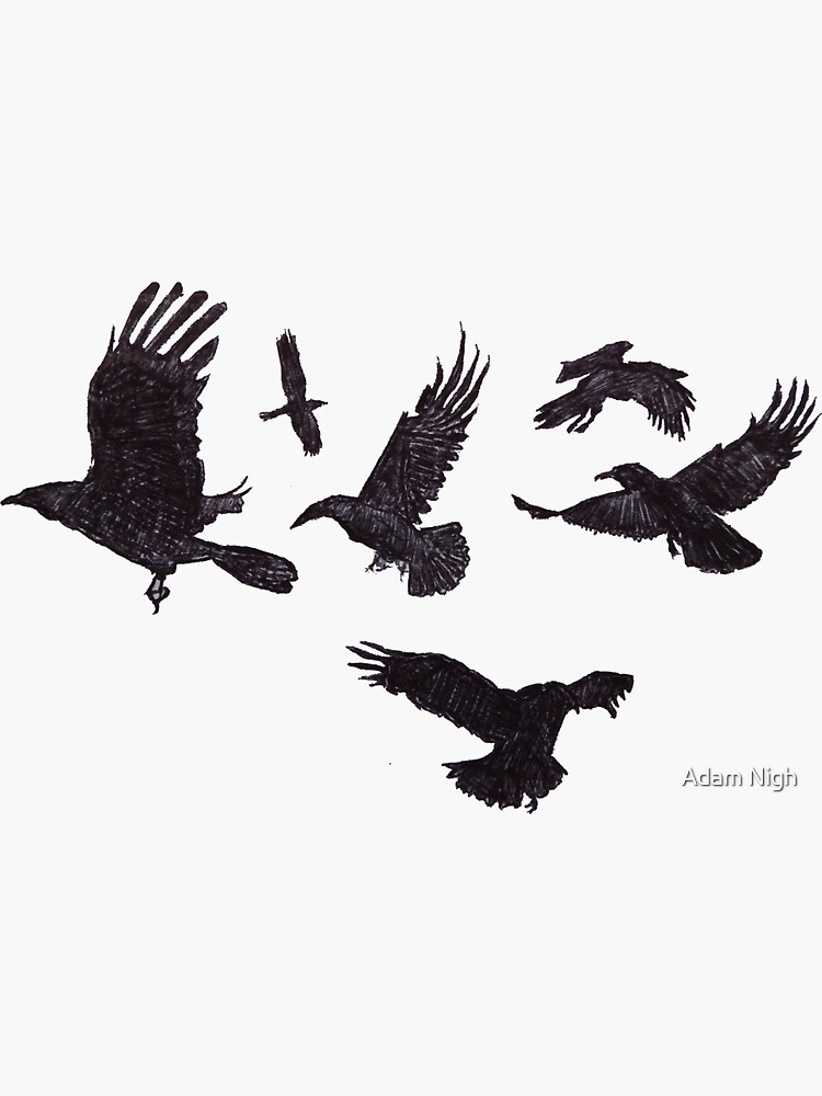 "Flock of Crows" Sticker by THEENDIZ Redbubble