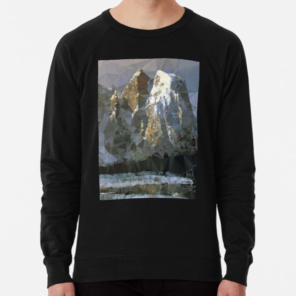 Cathedral Rocks Yosemite Low Poly Geometric Triangles Lightweight Sweatshirt