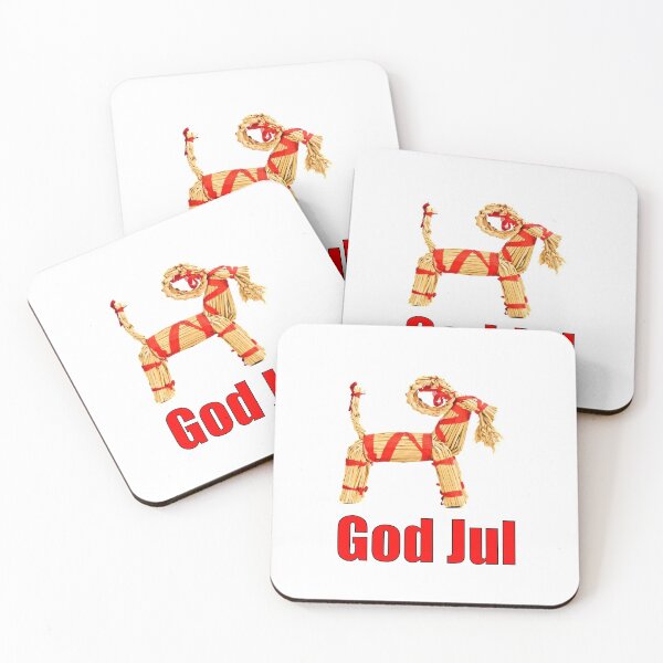 Item preview, God Jul Swedish Straw Goat Merry Christmas Scandinavia Julbok designed and sold by funnytshirtemp.