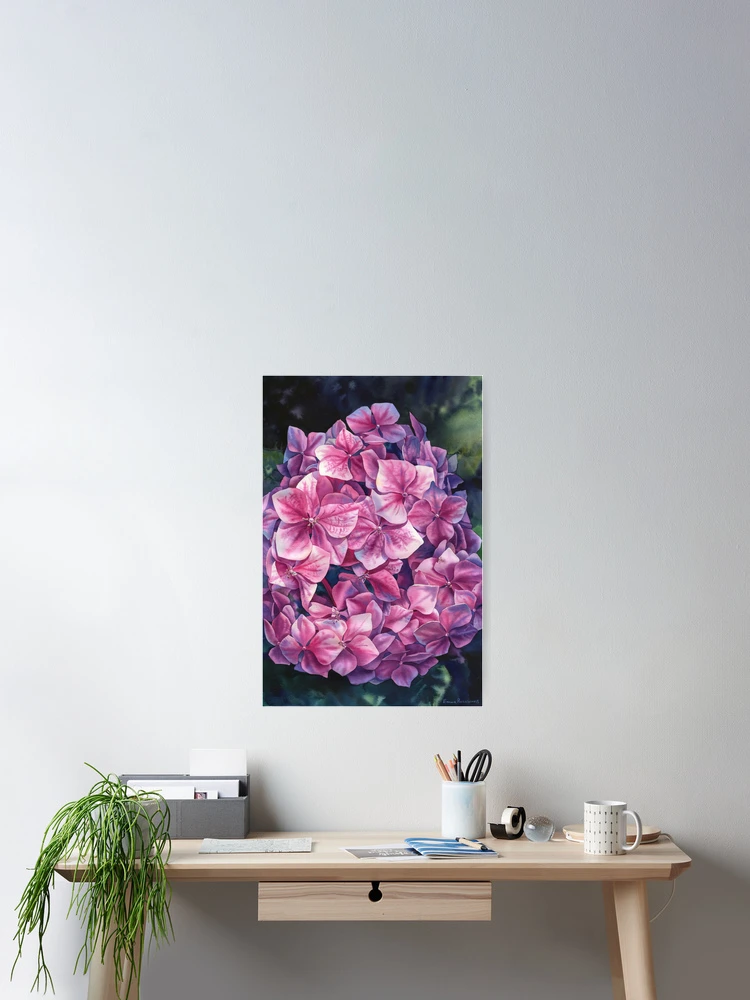 Thumbnail 2 of 3, Poster, Spring hydrangea designed and sold by Emma Reznikova.