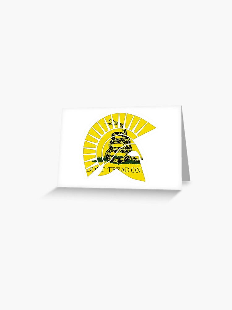 Gadsden Flag Molon Labe Spartan Helmet Greeting Card By Owntheavenue Redbubble