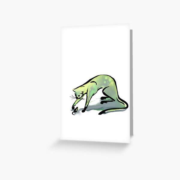 Simple Cat and Mouse Greeting Card