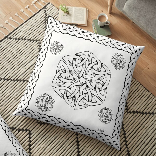 Celtic Knot Snowflake Floor Pillow