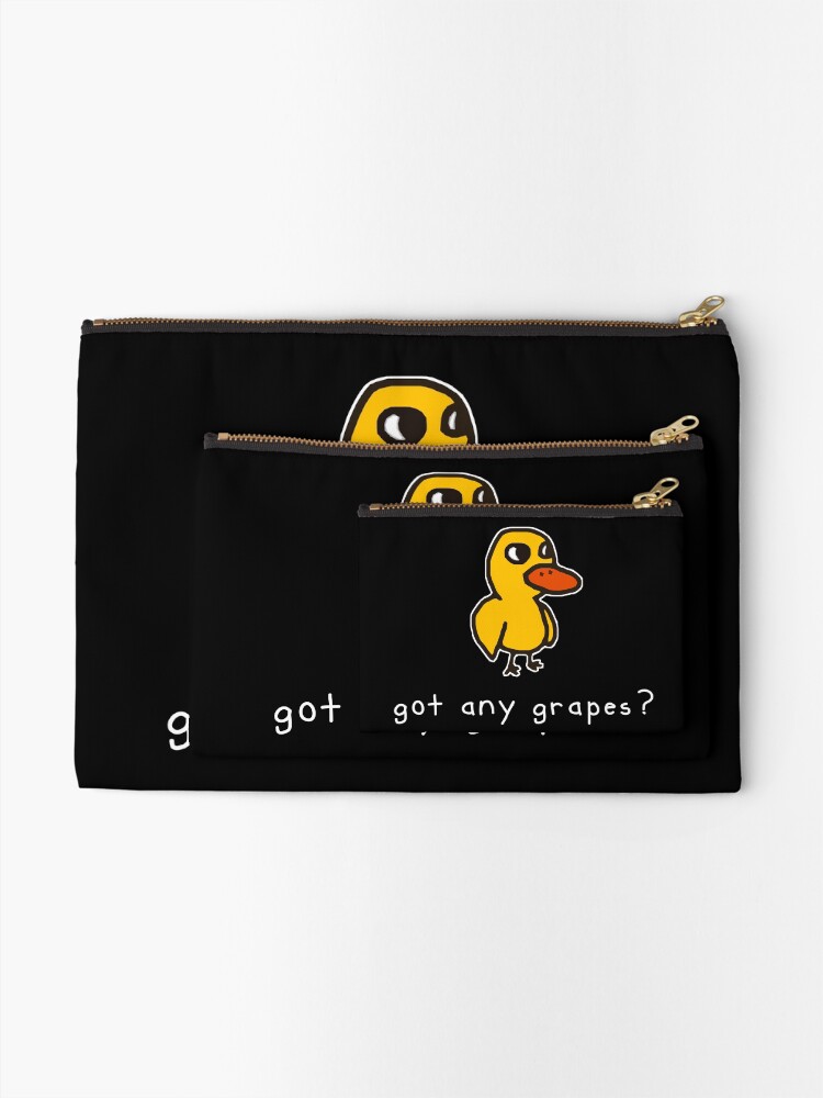 Alternate view of got any grapes? (alt. for dark colored materials) Zipper Pouch
