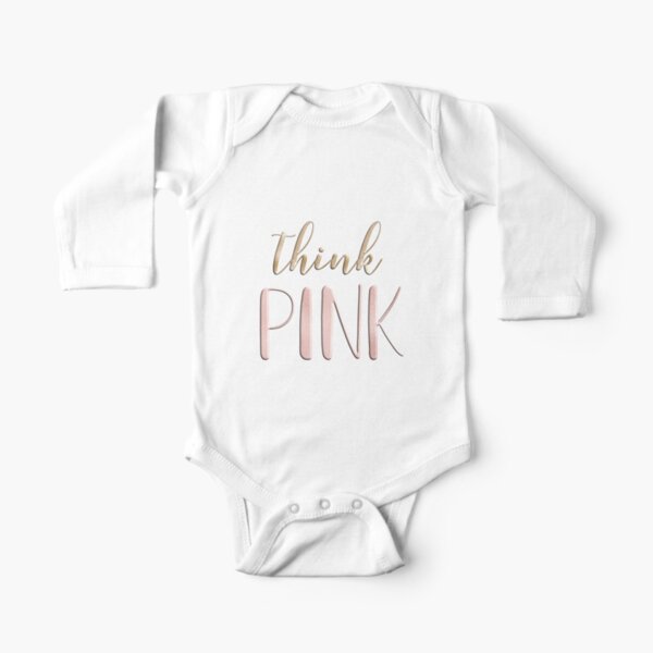 Think pink Long Sleeve Baby One-Piece