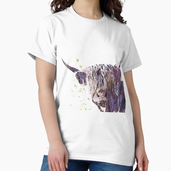 Vista previa del artículo con la obra «Vaca Highland, acuarela Highland cow», diseñado y vendido por Rosaliartbook.