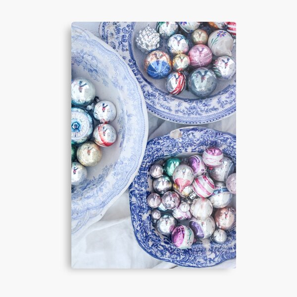 Vintage Christmas Baubles Number 4 Metal Print