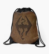 Skyrim Worn Leather Emboss Drawstring Bag