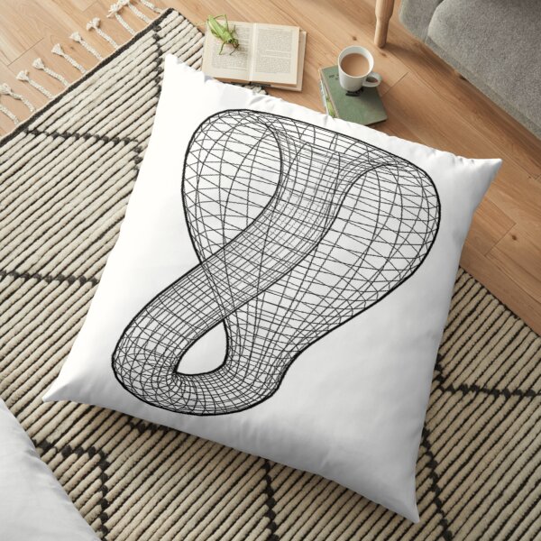A two-dimensional representation of the Klein bottle immersed in three-dimensional space, #TwoDimensional, #representation, #KleinBottle, #immersed, #ThreeDimensional, #space Floor Pillow