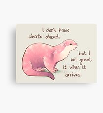 "I Don't Know What's Ahead" Otter Metal Print
