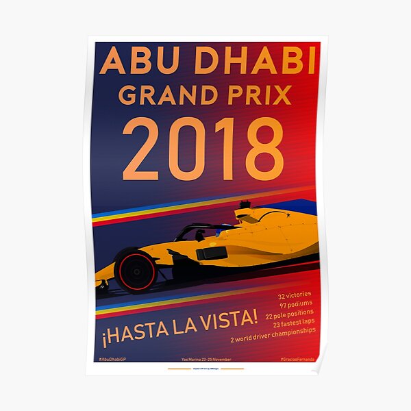 Poster despedida Alonso Abu Dhabi 2018 Póster