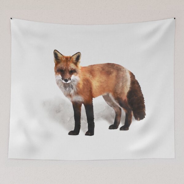 Item preview, Dramabite Watercolour red fox wildlife painting illustration designed and sold by dramabite.