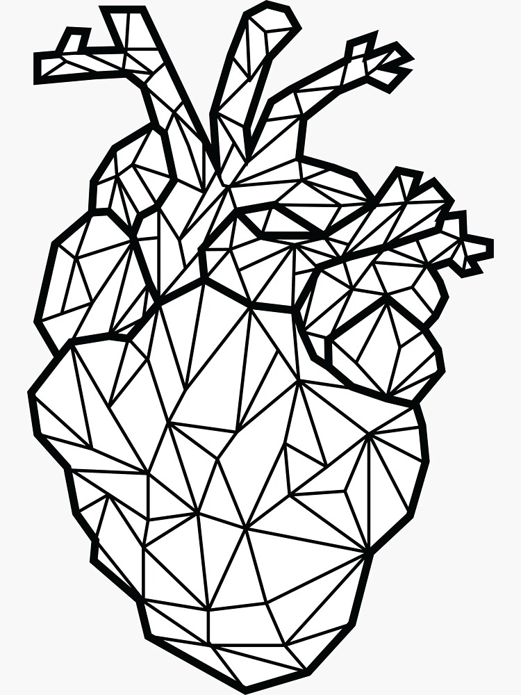 geometric heart drawing