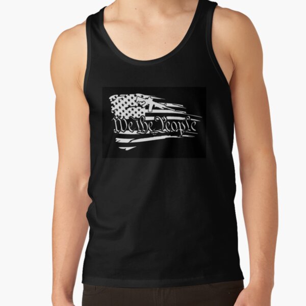 We The People American Tattered Distressed Flag 2nd Amendment Tank Top