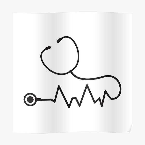 "Heartbeat Stethoscope AMR Paramedic Medical Student" Poster for Sale