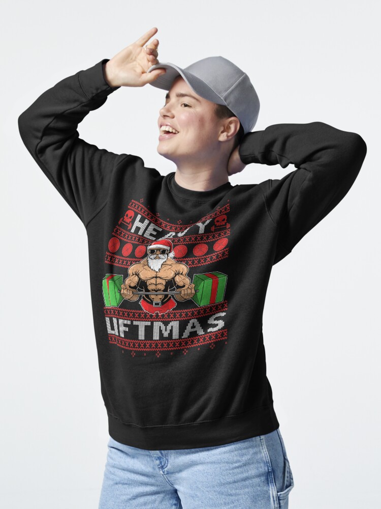 Thumbnail 5 von 7, Pullover, HEAVY LIFTMAS Xmas Ugly Christmas Gym Sweater Design designt und verkauft von Frontoni.