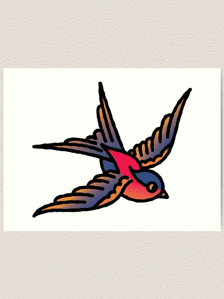 Vector illustration of swallow bird vintage tattoo 9156316 Vector Art at  Vecteezy