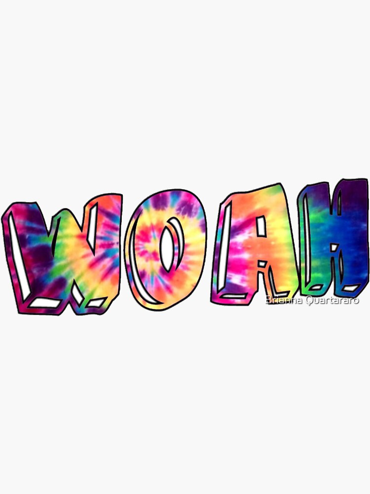 "Rainbow Tie-Dye Word " Woah "" Sticker By Bribri1010 | Redbubble